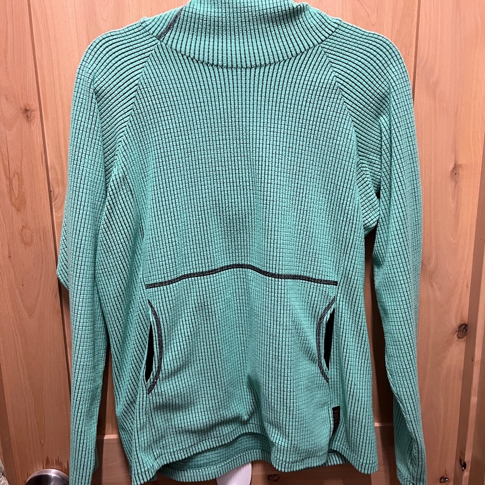 Melanzana Mint Green Turtleneck Sweater with Ribbed Knit